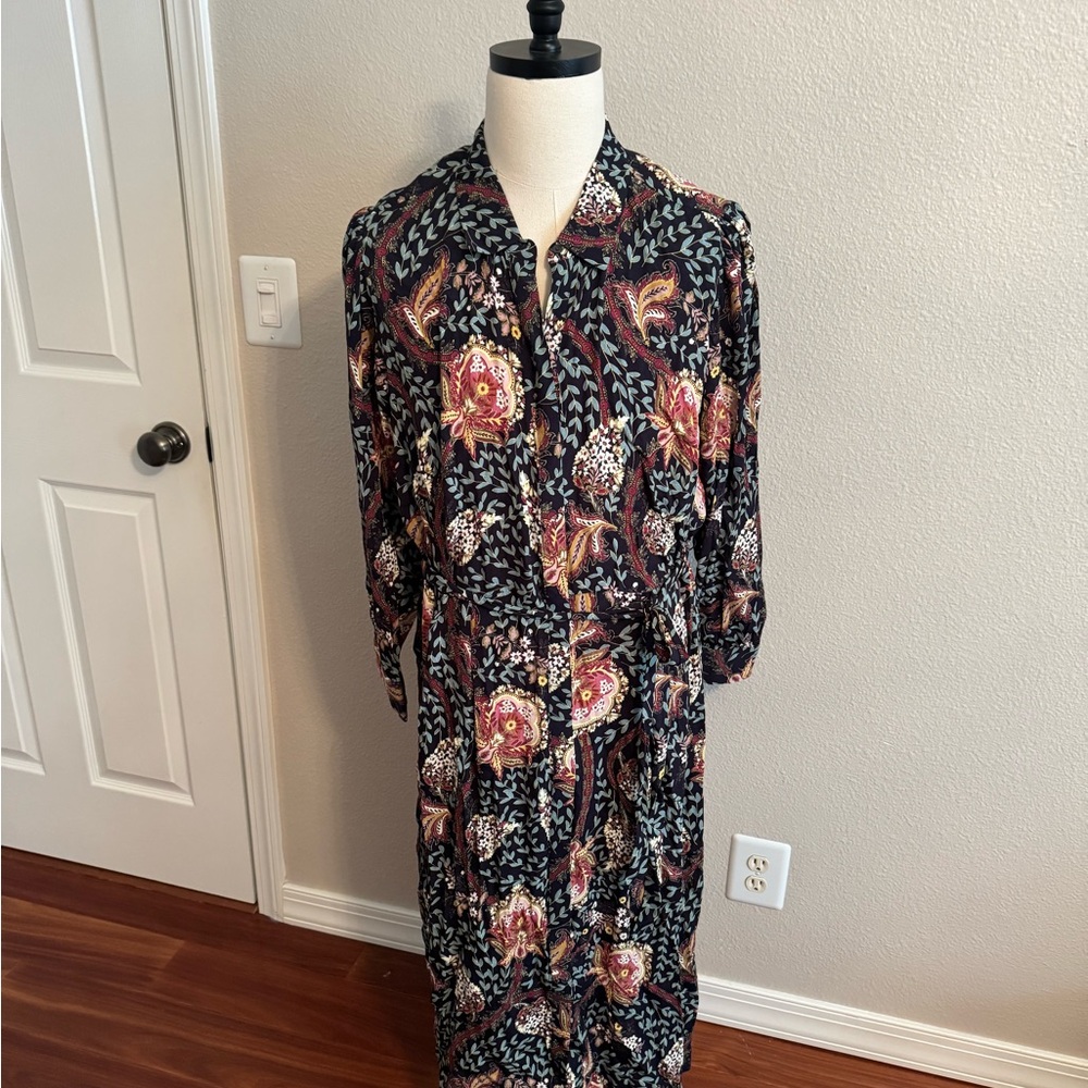 LOFT Floral Long Sleeve Dress - Picture 2 of 5